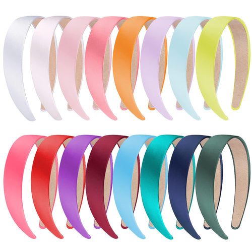 Bandeaux satin colorés accessoires cheveux femme lot de 16
