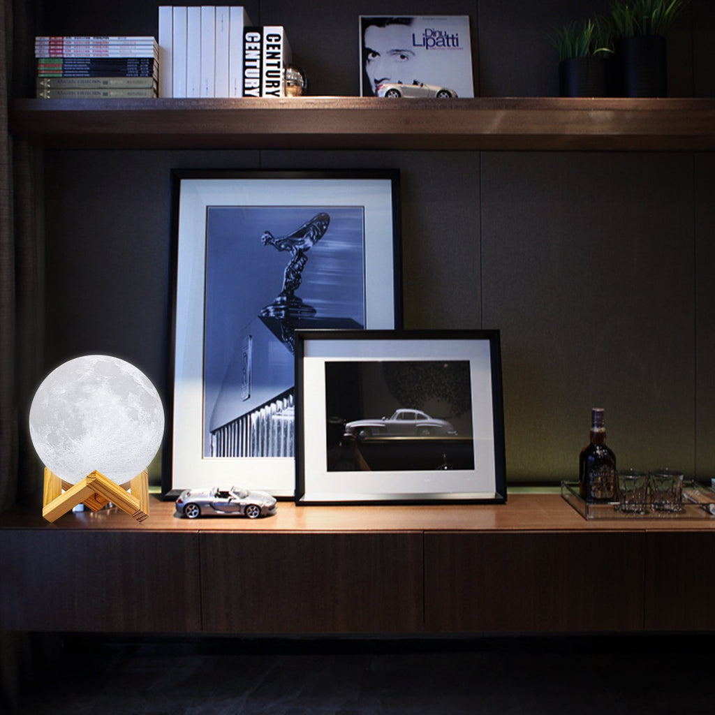 Moon Lamp, 3D Printing Moon Light with Stand & Remote &Touch Control and USB Rechargeable, Timing Setting, Moon Light Lamp for Kids Lover Birthday Christmas Gifts (4.9 Inch)