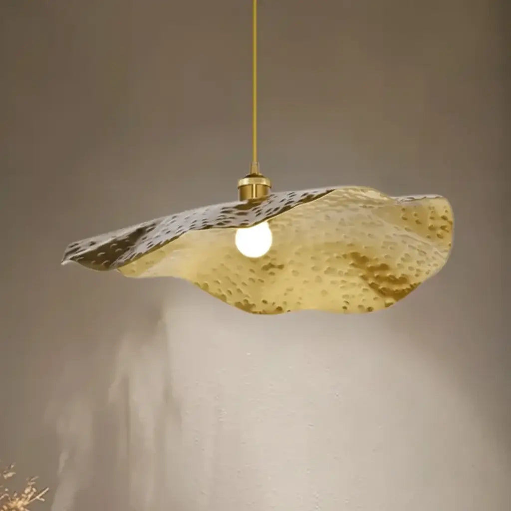 Pendelleuchte Gold, Lotusblatt | Japandi