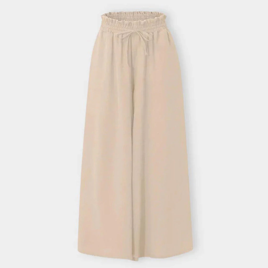 Pantalon Palazzo Large Taille Haute Femme – Pantalon Confortable À Cordon