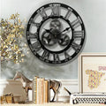 Retro Industrial Wooden Wall Clock – Ironwood